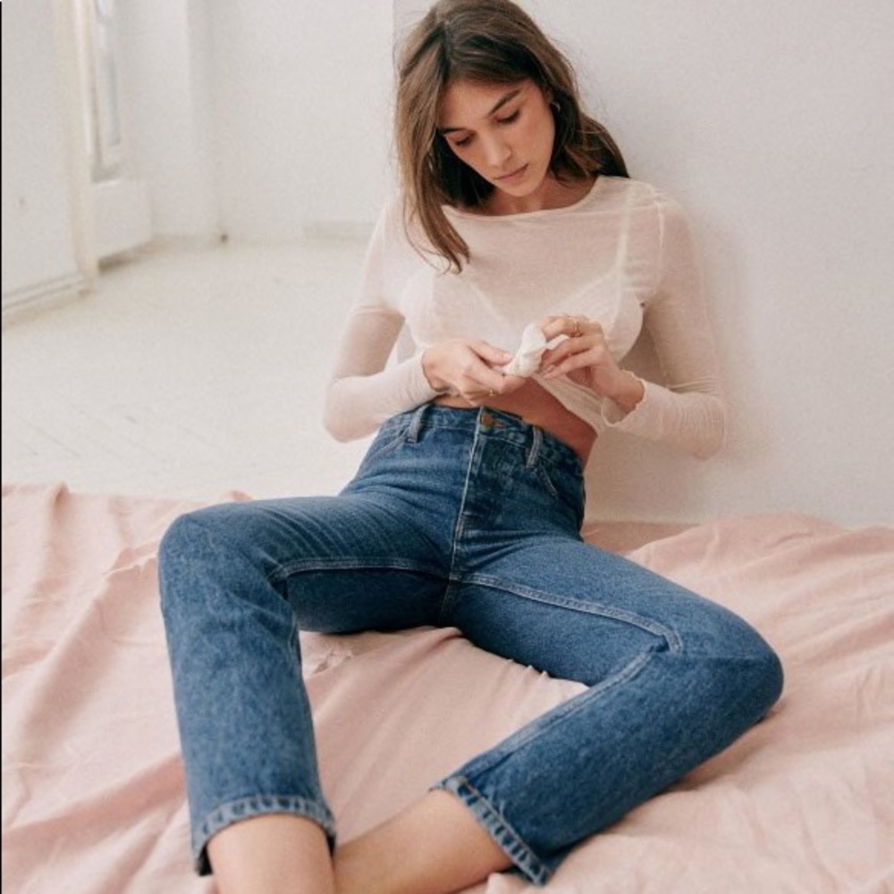Sezane Brut Sexy Denim Straight Jean